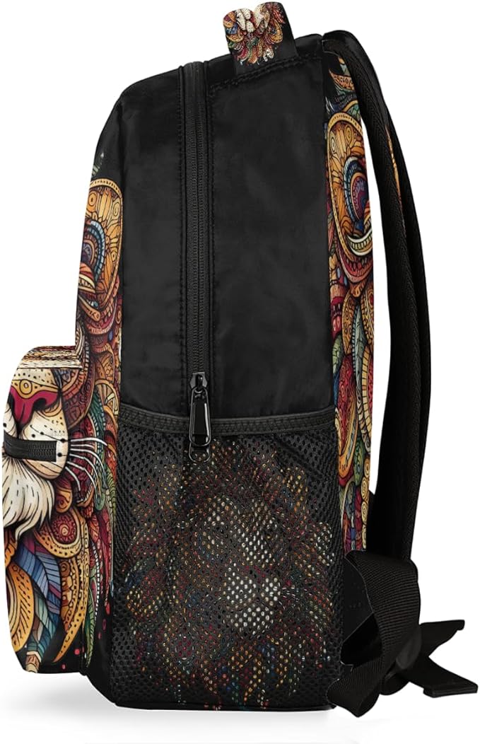 Pardick Animal Lion Backpack for Kids Girls Boys Lightweight School College Students 18in Bookbag Large Capacity Computer Backpacks Laptop Rucksack Travel Gym Hiking Camping Daypack
