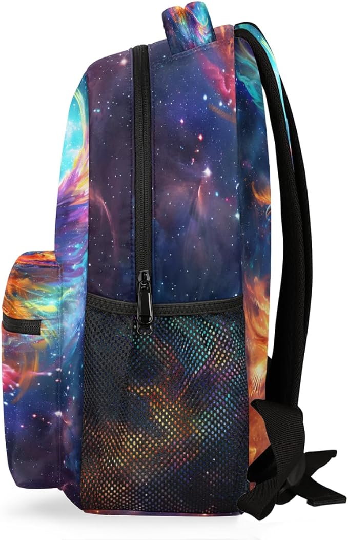 Pardick Galaxy Phoenix Backpack for Kids Girls Boys Lightweight School College Students 18in Bookbag Large Capacity Computer Backpacks Laptop Rucksack Travel Gym Hiking Camping Daypack