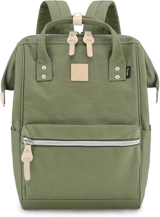 Himawari Large Travel Backpack with Laptop Compartment 17 Inch Roomy Doctor Bag College backpack for Women&Men-Not include USB Port (Olive green&plus）
