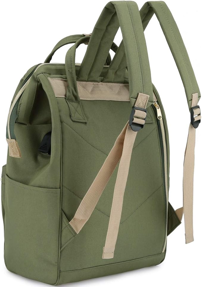 Himawari Laptop Backpack for Women&Men,Wide Open Large USB Charging Port 15.6 Inch Laptop Doctor College Work Bag (9001-ArmyGreen）