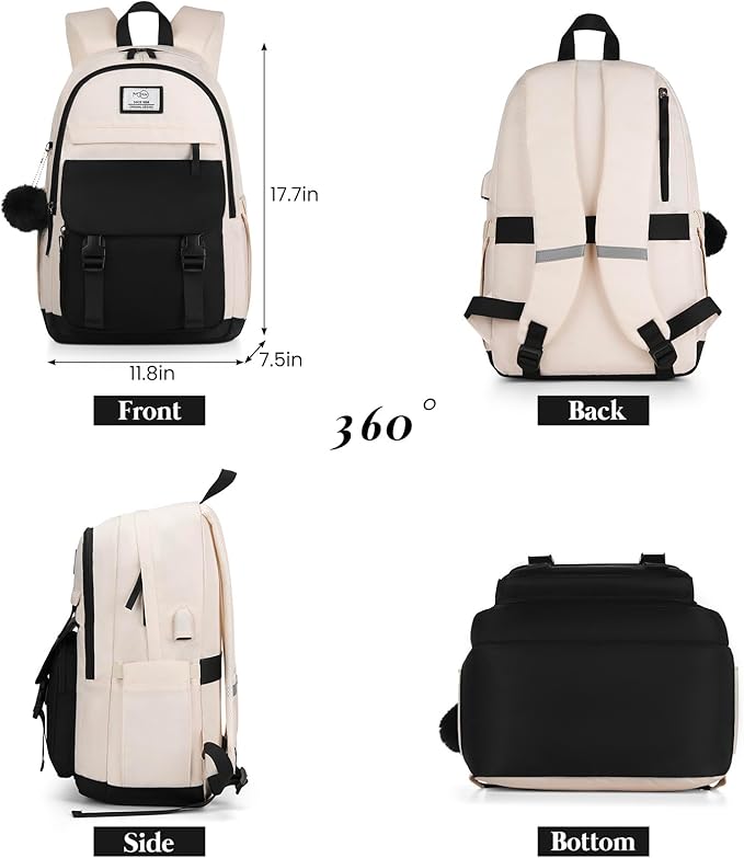 MOMUVO Backpacks for Teen Girls Women,15.6 Inch Laptop School Backpack Cute College Backpack Bookbag for Students