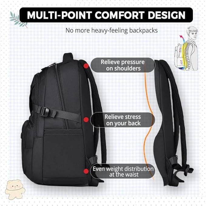Preppy Aesthetic Large Laptop Backpack Y2K Vintage College Daypack for Travel Work Lightweight Waterproof Commute Bag (Pink)