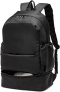 seyfocnia Gym Backpack for Men,Waterproof Travel Backpack With Shoe Compartment Lightweight Sports Gym Bag Casual Daypack-Black