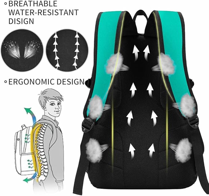 rickyh style School Backpack Travel Bag for Men & Women, Lightweight College Back Pack with Laptop Compartment