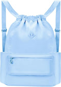 Drawstring Backpack with Wet Pocket Gym Backpack Water-Resistant Cinch String Bag Beach Swim for Women Men