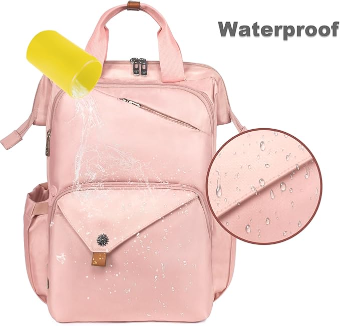 Hap Tim Travel Backpack Carry On Flight Approved, Laptop Backpack Women, Work Backpack Woman, Teacher Backpack, Pink（7651-PK）