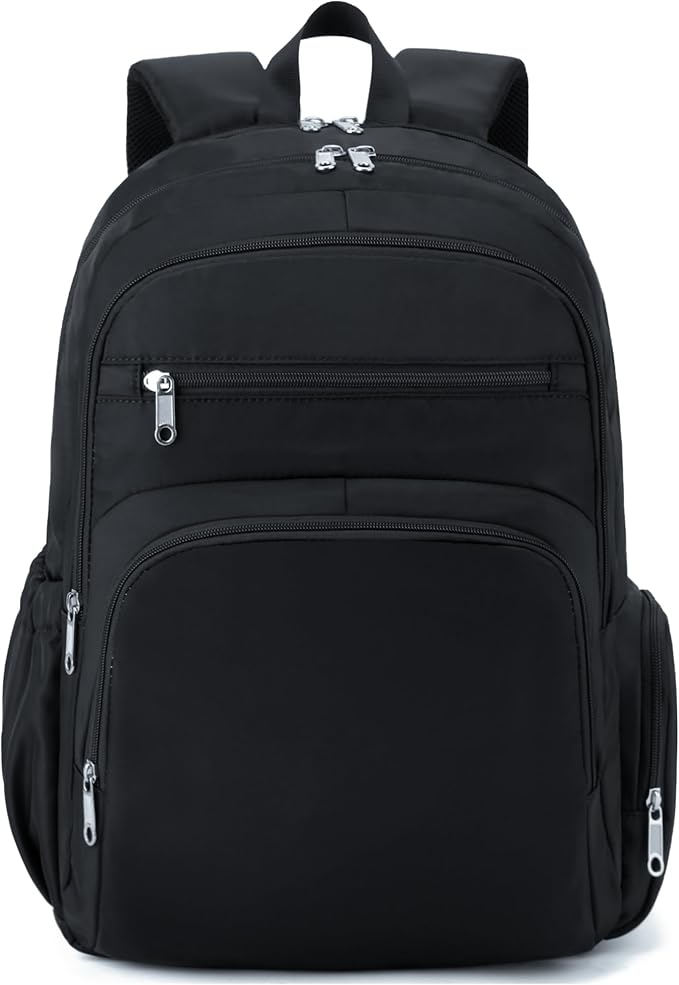 Large Backpack for Women Backpack with Lots of Pockets for Travel Work School Bookbag with Laptop Compartment for High School College Girls Mochilas Morrales para Mujer (Black, Solid)