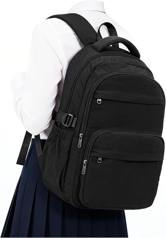 School Backpack For Girls Boys 14 Inch Laptop Backpack For Women Bookbag For Men Waterproof Lightweight Backpack For College Middle High School Bag Travel Daypack Black