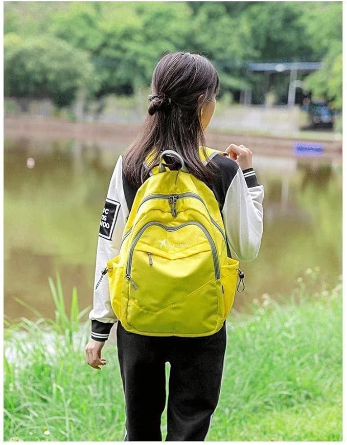 Geboldil Men's and women's waterproof backpack traveling backpack yellow