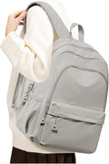 Small Grey Backpack for School Women Girls, Waterproof Bookbag Cute High School Backpack for Men Teen Boys, Lightweight Travel College Back Pack Mochilas Escolares para Casual Daypack