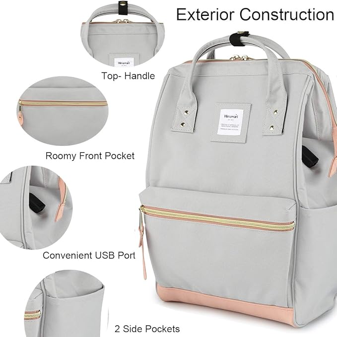 Himawari Travel School Backpack with USB Charging Port 15.6 Inch Doctor Work Bag for Women&Men College Students(XK-04#-USB L)
