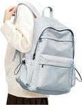 BJLFS Light Blue Backpack for School Women Girls, Waterproof Bookbag Cute High School Backpacks for Men Teen Boys, Lightweight Travel College Backpack Mochilas Escolares para Casual Daypack Rucksack