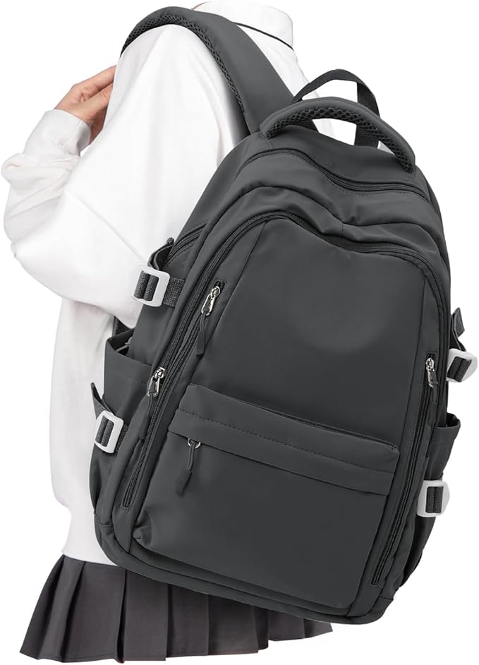 BOXSAM Lightweight Backpack for Women, Large Laptop Travel Backpack Casual Daypack Bag Rucksack for Men.Grey