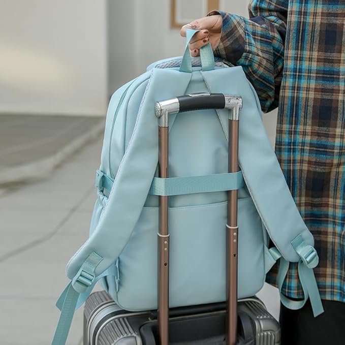 School Cute Aesthetic Backpack Girls Basckpack for Students Kids Teen Girls Large Capacity Bookbags College Backpacks Laptop Lightweight Bookbag Casual Travel Daypacks School Bag（Blue）