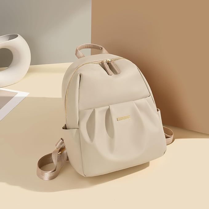 Small Backpack for Women, Cute Backpack Casual Work Daypack Purse for College Travel, fit 9.7 Inch, Apricot
