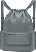 Drawstring Backpack with Wet Pocket Gym Backpack Water-Resistant Cinch String Bag Beach Swim for Women Men