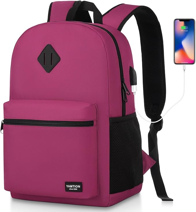 YAMTION Laptop Backpack,Bookbag for Women and Teen Girls School Backpack with USB Port for College Work