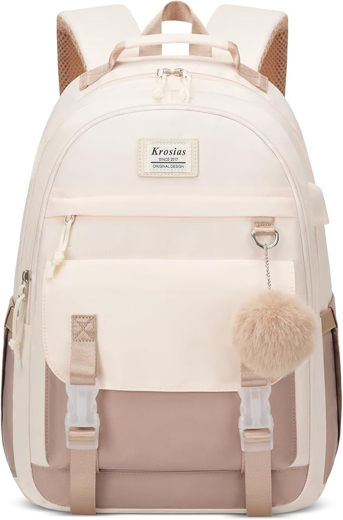 School Backpack for Teen Girls, 15.6 Inch College Backpack Elementary Middle High School Bag Large Cute Bookbags, Lightweight Laptop Backpacks Casual Daypack Kids Book Bag for Women Students