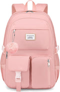 Laptop Backpack for Women College Bookbag: 15.6 Inch Student Backpacks Anti Theft Daypack Large Cute Middle High School Bag Fashion Travel Back Pack Casual Book bag for Teen Girls Pink