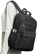 Black Backpack for College Students Women Men, Aesthetic Backpacks for Middle School, Waterproof Bookbag, Lightweight High School Backpack for Teens Boys Girls