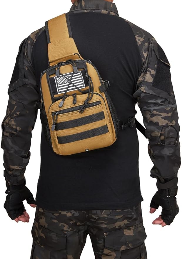 ATBP Small Tactical Holster Sling Backpack Accessories Shoulder Pouch Water Bottle & Radio Holder Crossbody Bag for Men