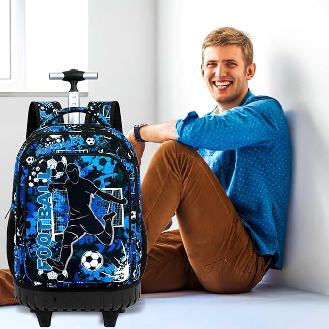 Rolling Backpack for Womens and Mens, Adults Wheeled Bookbag with Lunch Box for Girls and Boys.