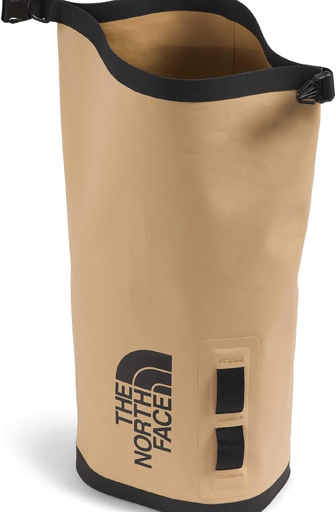 The North Face Base Camp Dry Bag - Roll-Top Waterproof Stuff Sack, Ideal for Camping Gear & Kayak Accessories, Khaki Stone/TNF Black, 8 Liters