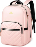 MATEIN Cute Backpack for Girls, Water Resistant School Backpack with Detachable Keychain Fits 15.6 Inch Laptop, Multi-Functional Bookbag for Middle School with Laptop Compartment, Gift for Her, Pink