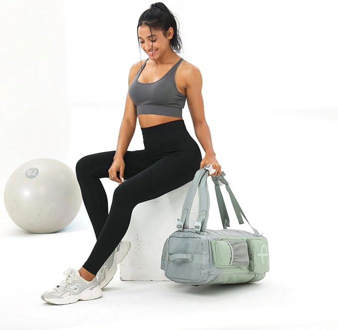 BE SMART 2 in 1 Convertible Gym Duffel Bags with Shoes Compartment-32L Waterproof Extra Large Workout Backpack for Gym Women, Heavy Duty Sports Duffle Backpacks for Travel, Hiking, Camping, Carry on