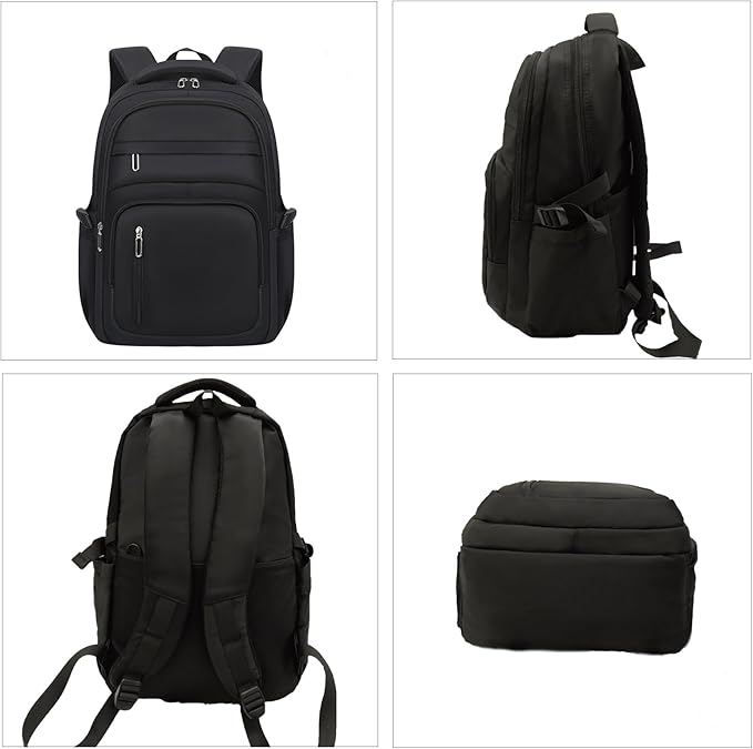 Cute School Backpack for Women Men Casual Travel Laptop Backpack Aesthetic Lightweight College Bookbags for Kids(Black)