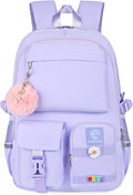 School Backpack for Girls & Women, Bookbag for Middle School & College, Large Travel Daypack for Laptop (Purple)