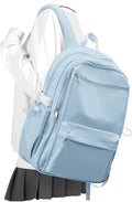 Simple School Backpack For Women,Lightweight College Backpack,High School Bag For Teens Boys Girls,Casual daypack Small Travel Backpacks Men Bookbag(Blue)