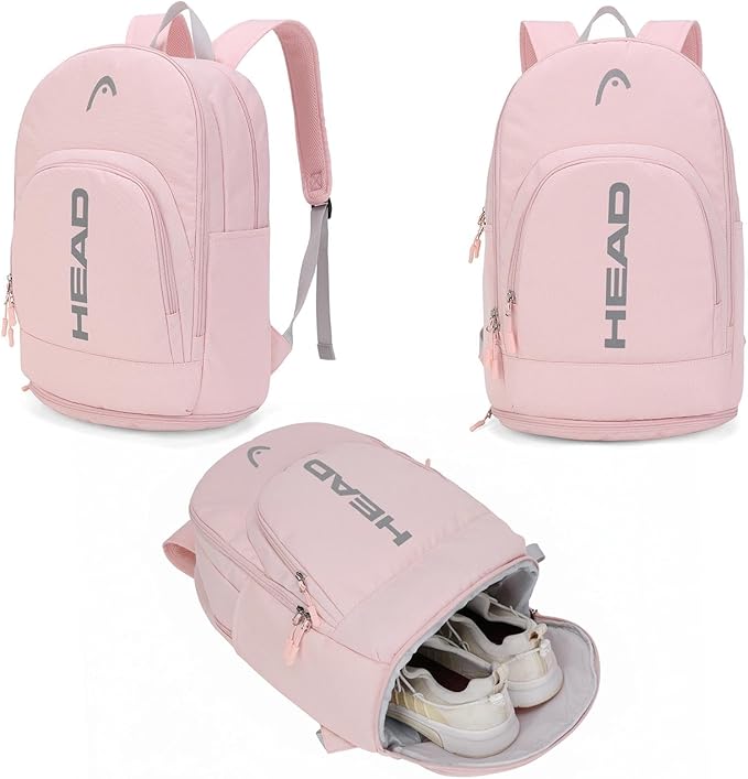 HEAD Waterproof Travel Backpack for Women, Lightweight 15.6 Inch Laptop Backpack with Shoes Compartment, Casual Daypack College Backpacks with 8 Pockets for Overnight/Sports Gym/Work/Fitness