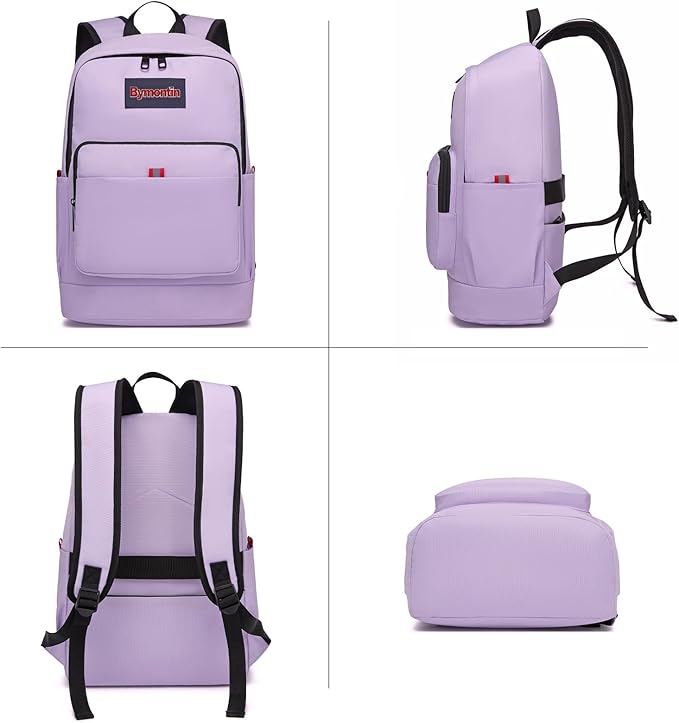 Classic Casual Backpack, Lightweight Daypack with 10 Pockets, Laptop Compartment, EVA Foam Pad (Purple)