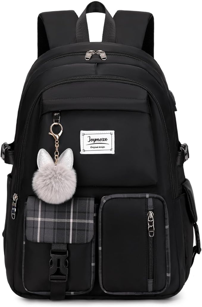 Joymoze Women Fashion Travel Backpack Set Roomy Laptop Rucksack Set Casual Daypack for Girl Black