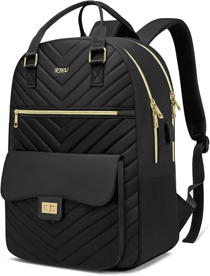17.3in Laptop Bag for Women Travel,Cute Book Bags for School Teen Girl College Student,Mochilas de Mujer,Black