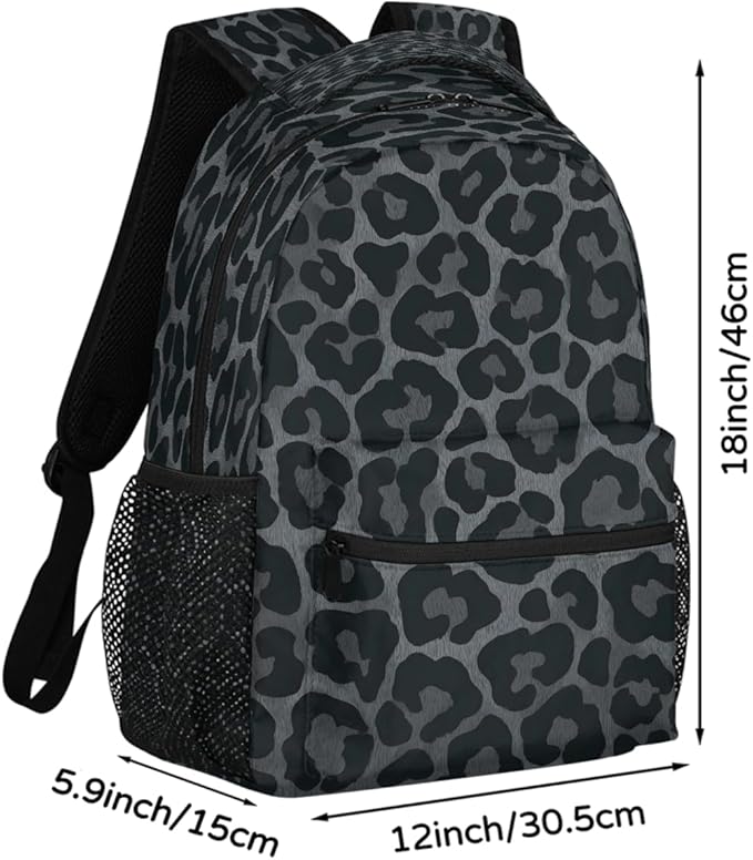 Pardick Leopard Cheetah Print Backpack for Kids Girls Boys Lightweight School College Students 18in Bookbag Large Capacity Computer Backpacks Laptop Rucksack Travel Gym Hiking Camping Daypack