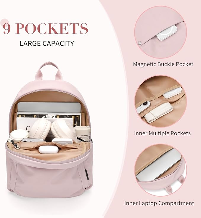 Mini Backpack for Women Fashion Small Backpack Purse Lightweight Daypack for Work Travel Daily,Pink