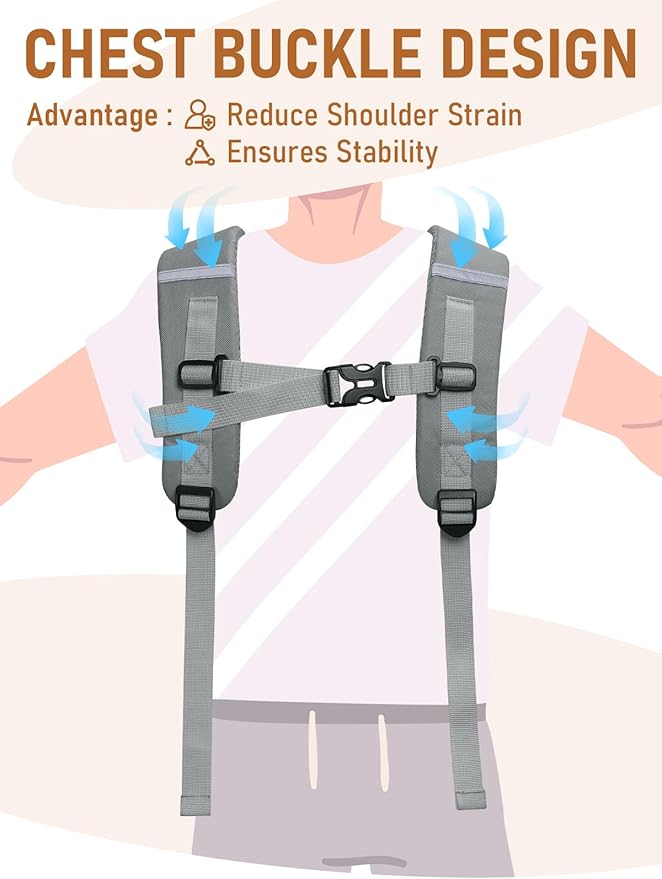 Clear Backpack Heavy Duty for Women Men Boys Girls, Clear Bookbag for School, 17 Inch Transparent Backpack with All-Around Reflective Strips for Work Casual Sport, grey