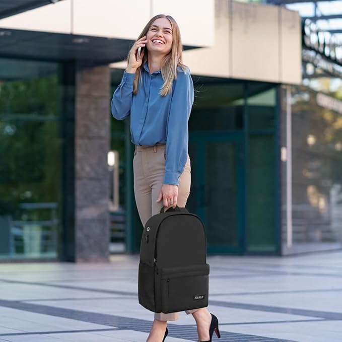 Multifunctional Casual Backpack for Men Women, Lightweight Water-Resistant School Bookbag for College Work Travel, Black 01