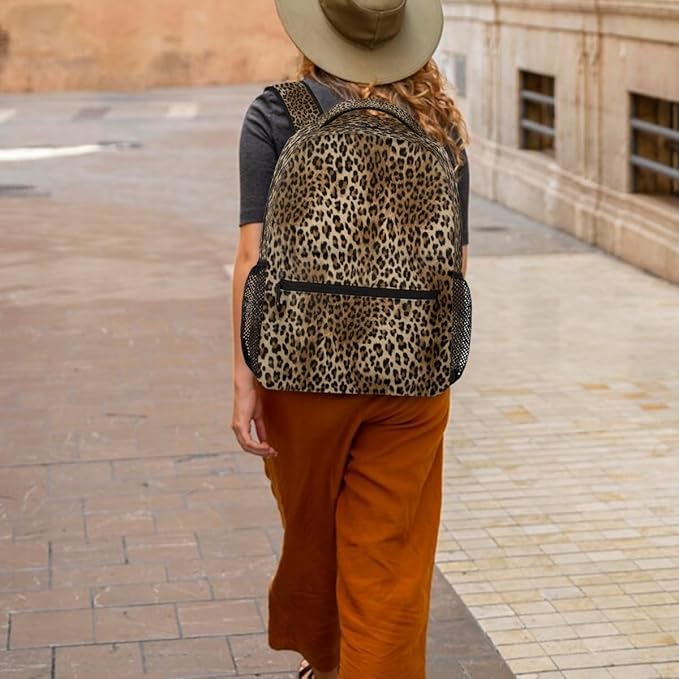 Pardick Leopard Cheetah Tiger Backpack for Kids Girls Boys Lightweight School College Students 18in Bookbag Large Capacity Computer Backpacks Laptop Rucksack Travel Gym Hiking Camping Daypack