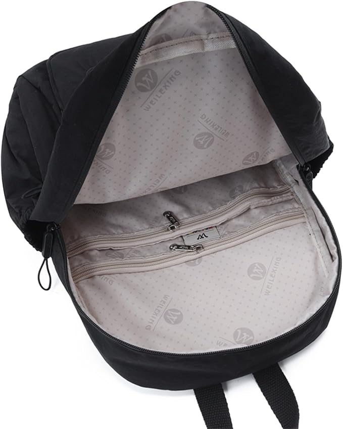 Small Nylon Backpack Mini Casual Daypack Lightweight Backpack for Women Travel Purse (Grey purple)