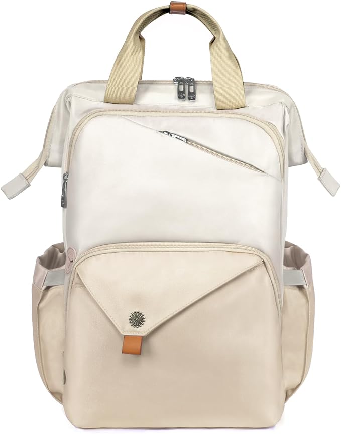 Hap Tim Laptop Backpack for Women - Work & Travel, Khaki (7651-KK)