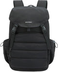 BAGSMART College Laptop Backpack, Large Opening Travel Backpack for Women, Outdoor Backpack for 15.6 Inch Laptop, Black