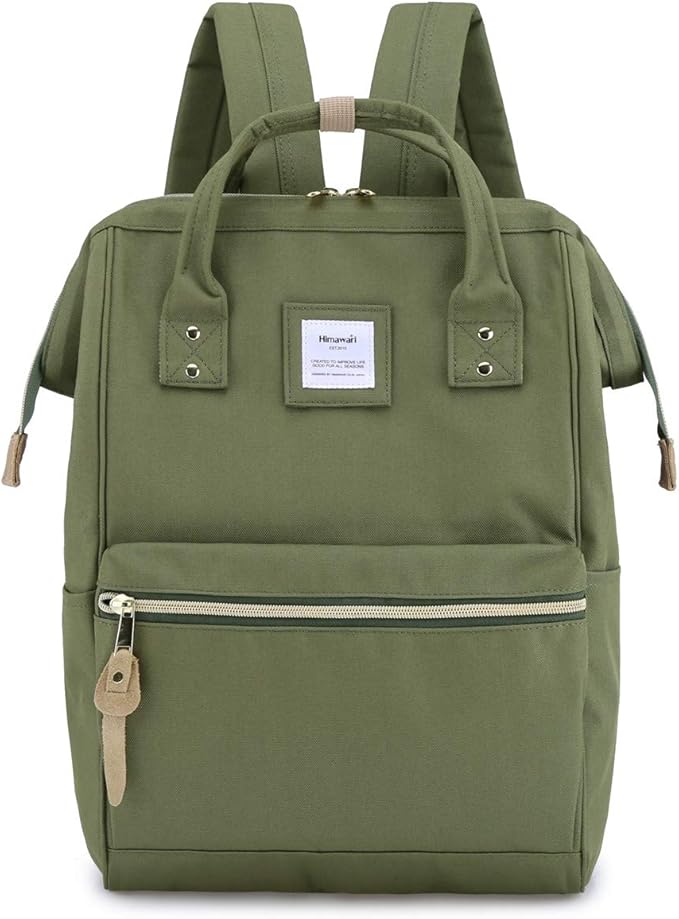 Himawari Laptop Backpack for Women&Men,Wide Open Large USB Charging Port 15.6 Inch Laptop Doctor College Work Bag (9001-ArmyGreen）