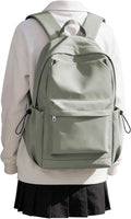 SEAFEW Small Green School Backpack Women, Unisex Lightweight Backpack School Bag Water-resistant Casual Rucksack fits 14 inch Laptop for Boys Girls Men and Women Bookbag College Daypack for Teenage