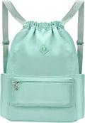 Drawstring Backpack with Wet Pocket Gym Backpack Water-Resistant Cinch String Bag Beach Swim for Women Men