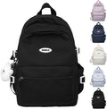 Kawaii Backpack with Cute Accessories Casual Aesthetic Daypack Simple Laptop Bag Waterproof Travel Rucksack for Women (black)