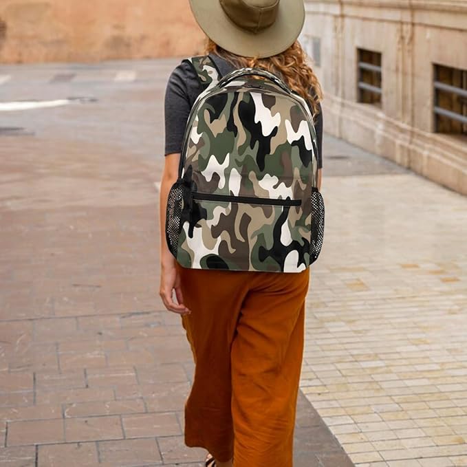 Pardick Camouflage Camo Amry Backpack for Kids Girls Boys Lightweight School College Students 18in Bookbag Large Capacity Computer Backpacks Laptop Rucksack Travel Gym Hiking Camping Daypack