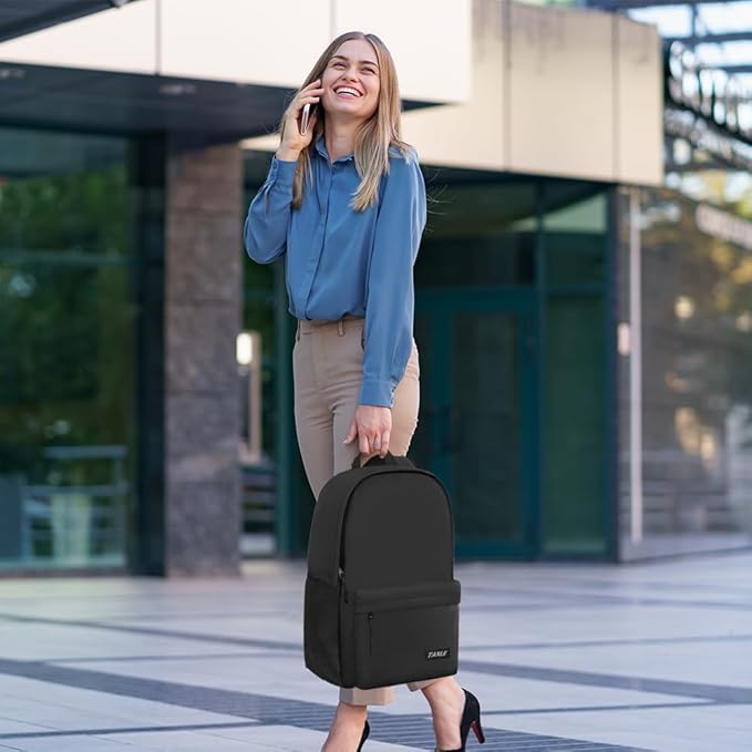 Multifunctional Casual Backpack for Men Women, Lightweight Water-Resistant School Bookbag for College Work Travel, Black 02